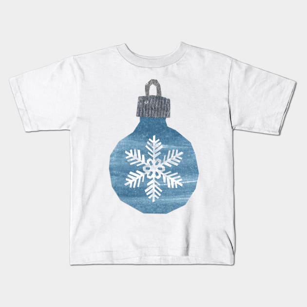 Bauble - Blue small snowflake Kids T-Shirt by Babban Gaelg